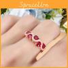 Anel de Diamante Vermelho Deslumbrante em Cor Ouro Rosa Estilo Geométrico Com Design Entrelaçado Torcido