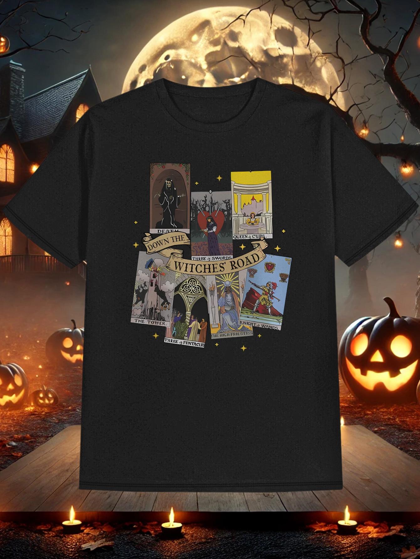 T-shirt Short-Sleeve Compatible for Halloween with Pumpkin XXL