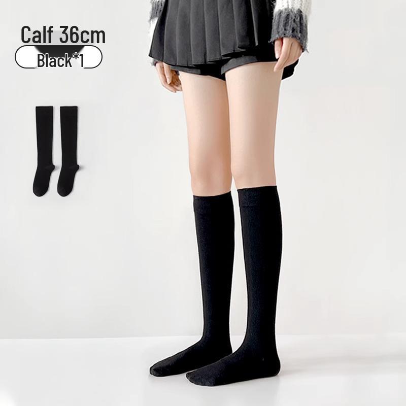 Women's Low-Pressure Over-the-Knee Compression Socks – Slimming, High-Top, Half-Length, Black, for Spring/Autumn