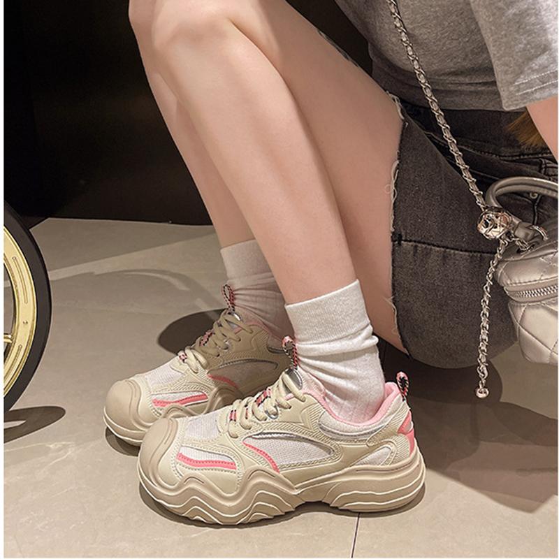 Casual Women Shoes Running Sneakers Women Breathable Mesh Mixed Colors Flat Casual New Fashion Simple All-match Ladies Shoes