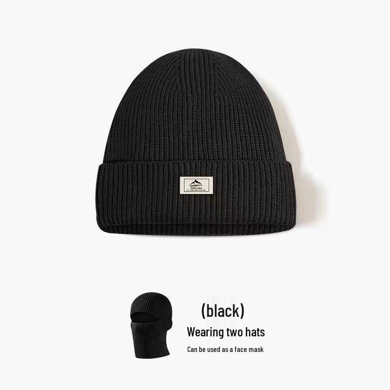 Men s Wool Knitted Balaclava: Windproof Winter Hat, Face Mask & Neck Protector Pullover Beanie