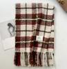 Retro plaid Japanese and Korean atmosphere plaid scarf women's plaid series contrasting color warm shawl student scarf