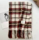 Retro plaid Japanese and Korean atmosphere plaid scarf women's plaid series contrasting color warm shawl student scarf