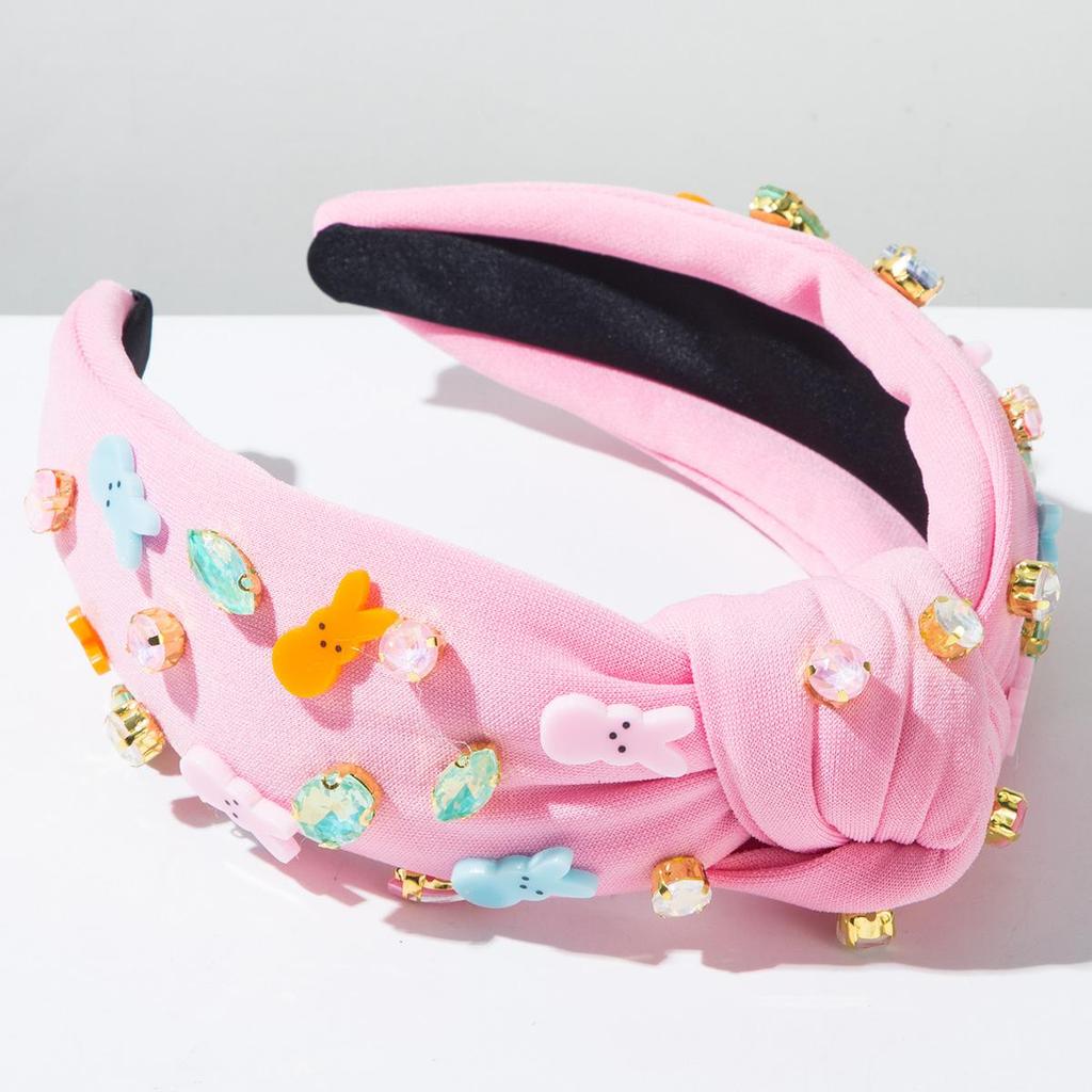 Easter Diamond Studded Headband Sweet Candy Colored Bunny Accessory Cute And Versatile Holiday Hair Accessory
