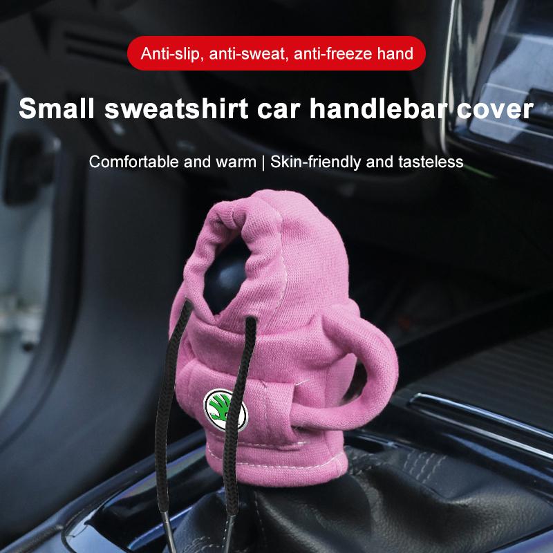 Fashion Car Gear Car Shift Lever Cover Car Gear Shift Knob Hoodie For Skoda Octavia MK2 MK3 2 3 A7 Fabia Karoq Kodiaq Superb Rapid Kamiq