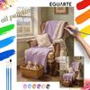 Digital painting kit oil painting cozy armchair with lavender flowers and rustic interior handmade DIY home decoration painting