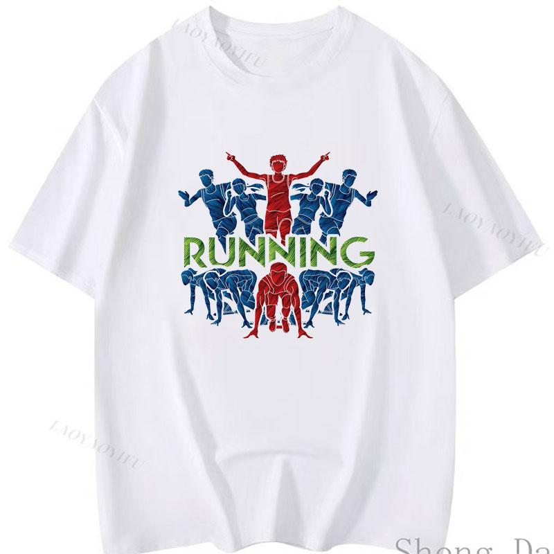 

Camisetas Run Athletics Running T Shirt Outdoor Clothing Summer Short Sleeve Crew Neck Casual Sport T Shirts 5XL різнокольоровий