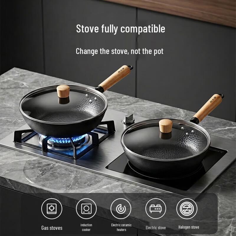 Chuidayihuang Iron Hammered Frying Pan 28cm
