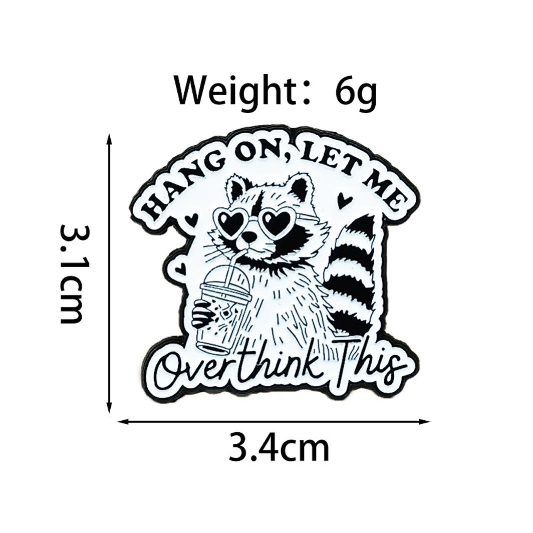 Raccoon Alpaca Cartoon Animal Brooch Pin - Cute Alloy Badge Jewelry Accessory.