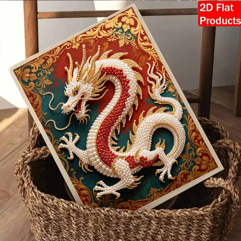Pearl Painting 5D DIY Chinese Golden Dragon Pearl Gemstone Art Diamond Painting Kit for Adults/Beginners Gift Ideas Home Decor