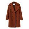 Damen Wolljacke Umlegekragen Einfarbig Zweireihig Übergröße Mantel Locker Thermo Langarm Pendeln Dating Frühling Herbst Winter
