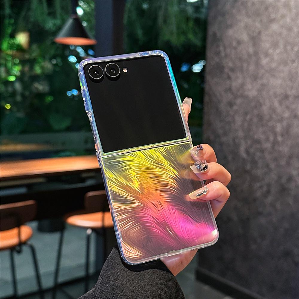 

Градиентный чехол для Samsung Galaxy Z Flip7, Гальванизированный под цвет пера, Магнитная складная крышка 5-го поколения zflip 5/6 Compatible