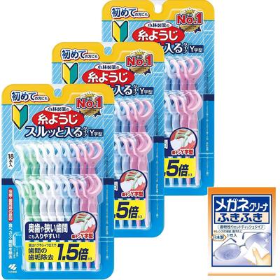 Dental Floss Kobayashi Dental Easy To Use Even In Narrow Spaces Between 18 Pieces X 3 Packs Bonus (bulk Purchase) Pharmaceutical's Smooth-inserting,
