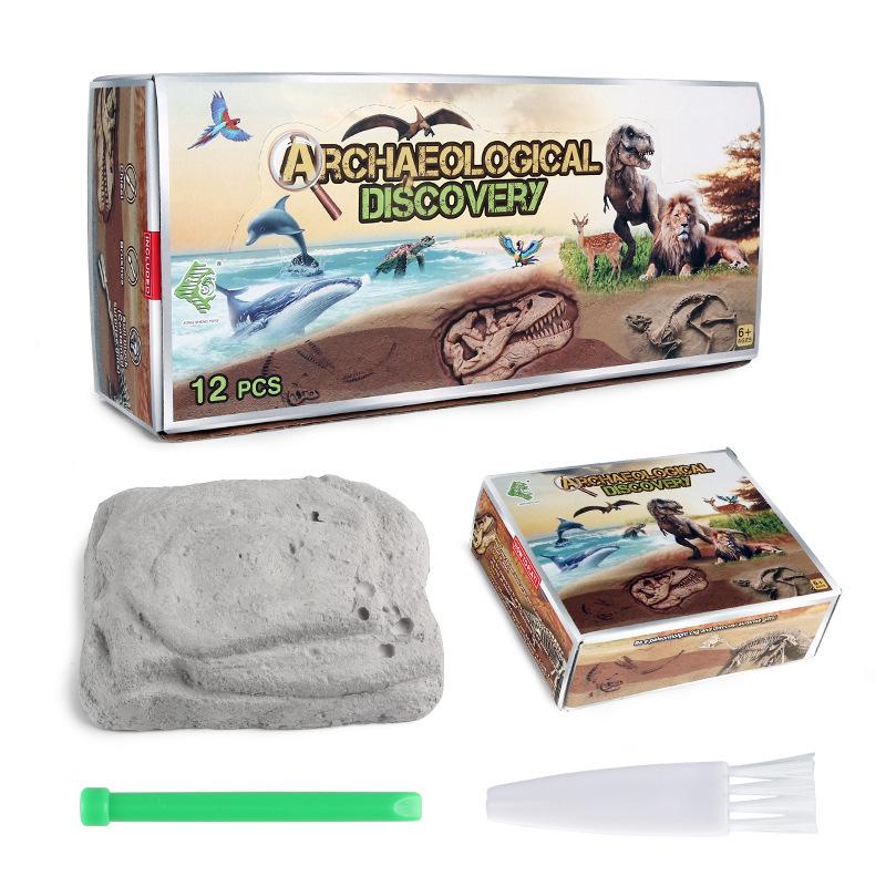 Cross-Border Dinosaur Fossil Excavation Toys: Tyrannosaurus, Pterodactyl, Stegosaurus Models for Children's Science Education