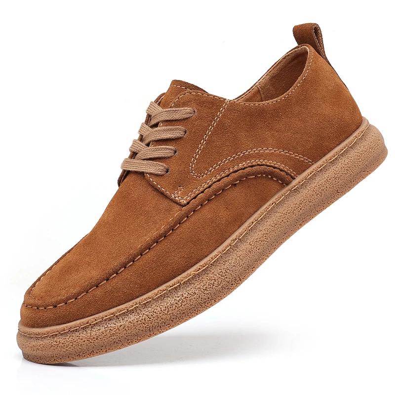 Genuine Leather Mens Casual Shoes High Quality Breathable Running Sneakers Comfy Designer Lace-Up Sport Shoes Mocassin Hombre