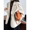 Autumn New Women Caramel Brown Corduroy Shoulder Blazers Popular Neapolitan High-Grade Small Suit