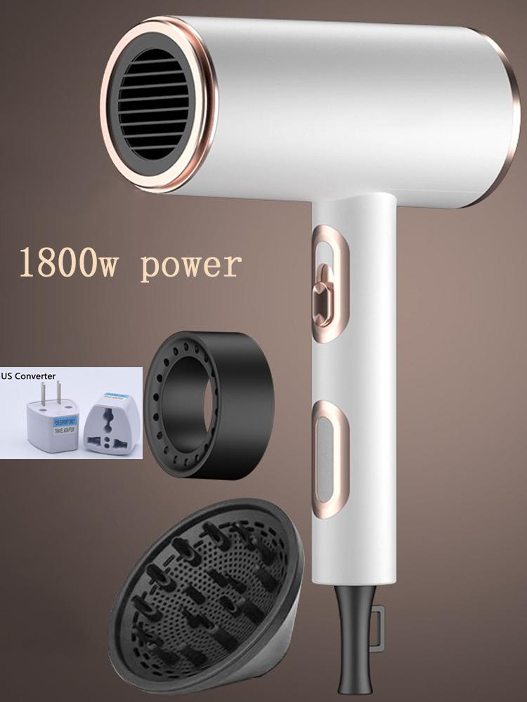 Przenośne suszarki do włosów Jon ujemny 1800W 2200W Trzybiegowa regulacja ogrzewania i chłodzenia Wysoka moc Niebieskie światło Antystatyczna suszarka nadmuchowa Urządzenia domowe