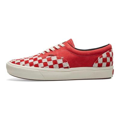 Zapatillas de Skate Unisex ComfyCush LX Checkerboard Ligeras de Caña Baja Zapatilla Roja Blanca VN0A45JYVNQ1