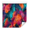Ink Wallpaper Turquoise and Red for Living Room and Bedroom 50x1000