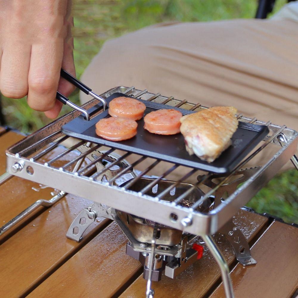 Rectangle Mini Grill Pan Cheese Pan Barbecue Tray Outdoor Tools Camping Frying Pan Hiking