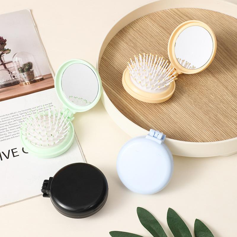 Mini folding hair brush head airbag hair comb anti-static styling accessories portable travel hair brush comb