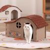 Unique Felt Cat House Foldable Cave Design Cats Bed with Door Wear-resistant Cat Castle For Cat Within 20lb