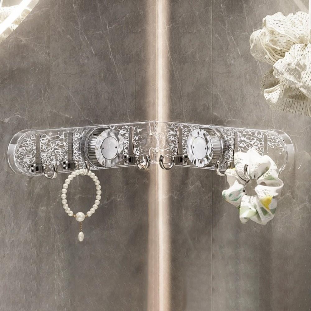 Складной ряд крючков на присоске Без сверления 6 крючков Вешалка для одежды Гофрированный ряд крючков Прочный несущий Держатель для полотенец в ванную