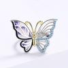 Vintage Court Gold Oil Painting Butterfly Ring Necklace Asymmetrical Stud Earrings Three-Piece Set