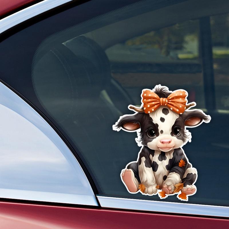 Cute Cartoon Cow Car Stickers Funny Creative Waterproof Vinyl Decal Motorcycle Decorative Accessories