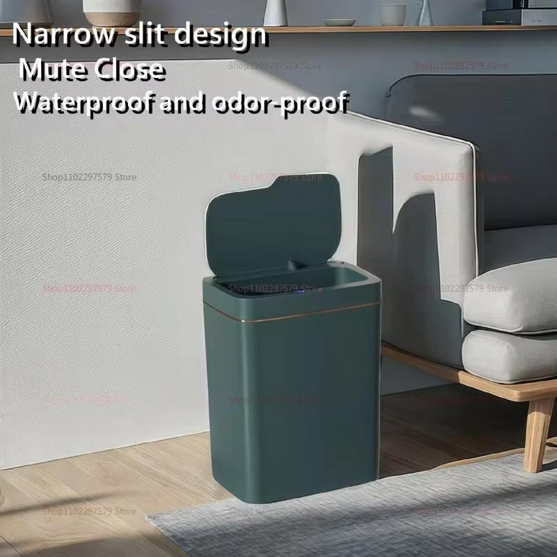 2025 Automatic Induction Trash Can Storage Basket for Household Bathroom Kitchen Living Room Smart Sensor Cover Paper Organizer