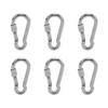 6pcs Spring Snap Hooks Stainless Steel Strong Bearing Capacity Key Chain Link Buckle for Camping 6MM