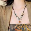 Keramikperle Wassertropfen Anhänger Choker Verstellbare Größe Böhmisches Halsband Damen