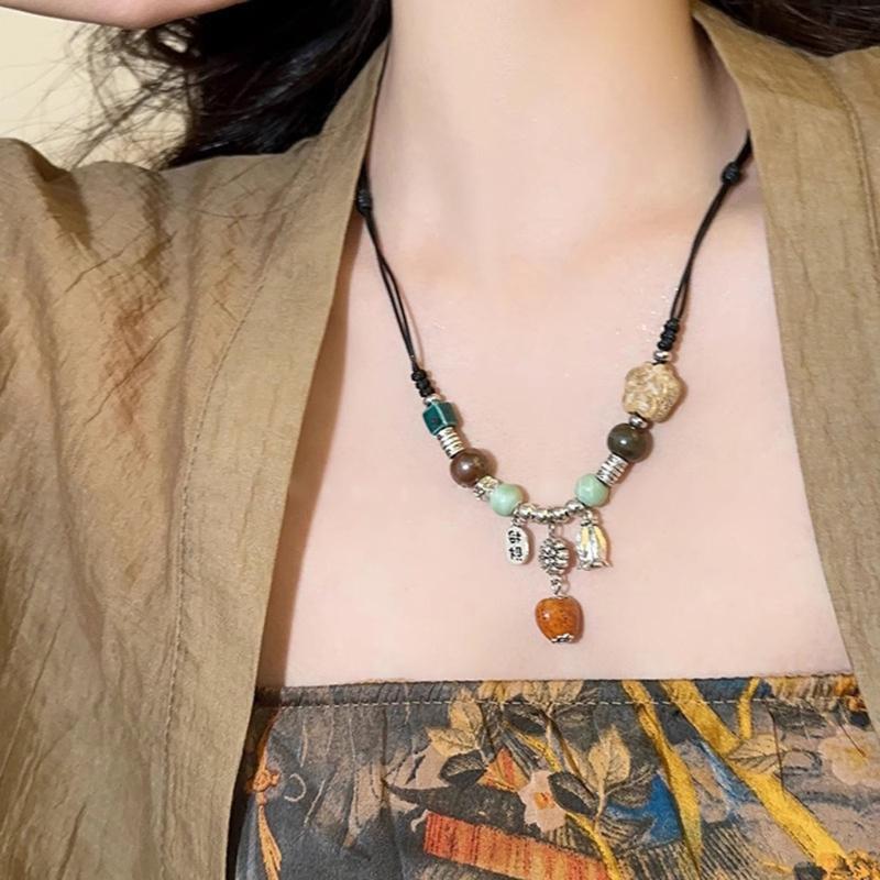 Keramikperle Wassertropfen Anhänger Choker Verstellbare Größe Böhmisches Halsband Damen