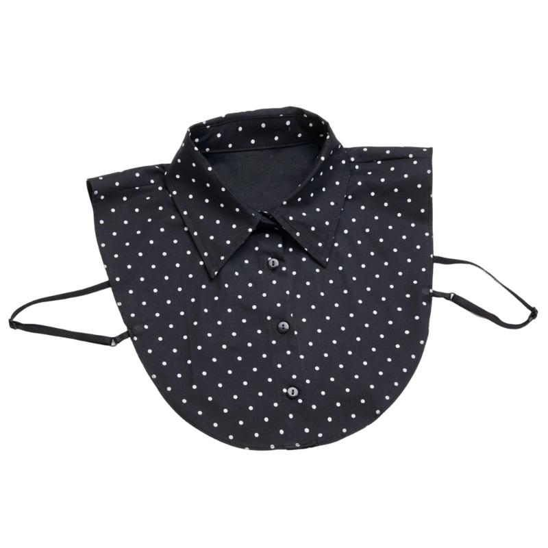 Cotton Detachable Pointed False Collar with Dot Detail for Commuting Layers, Casual Styling, and Daily Outfit Enhancement