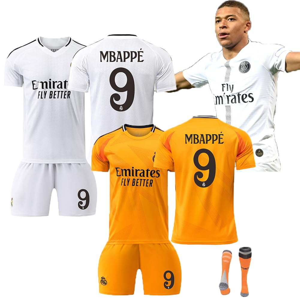 

Футбольная форма Реал Мадрид Домашняя форма Выездная форма Номер 9 Взрослые Тренировочная одежда Спортивная футболка Верх и низ В комплект входят носки Неофициальный Mbappé