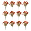 5/12Pcs Fall Artificial Violet Flower Realistic Fake Silk Flower Home