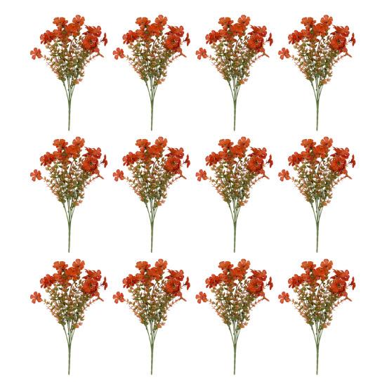 5/12Pcs Fall Artificial Violet Flower Realistic Fake Silk Flower Home