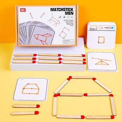 Kids' Wooden Math Logic Matchsticks Game - Educational Toys for Kindergarten and Primary School Learning