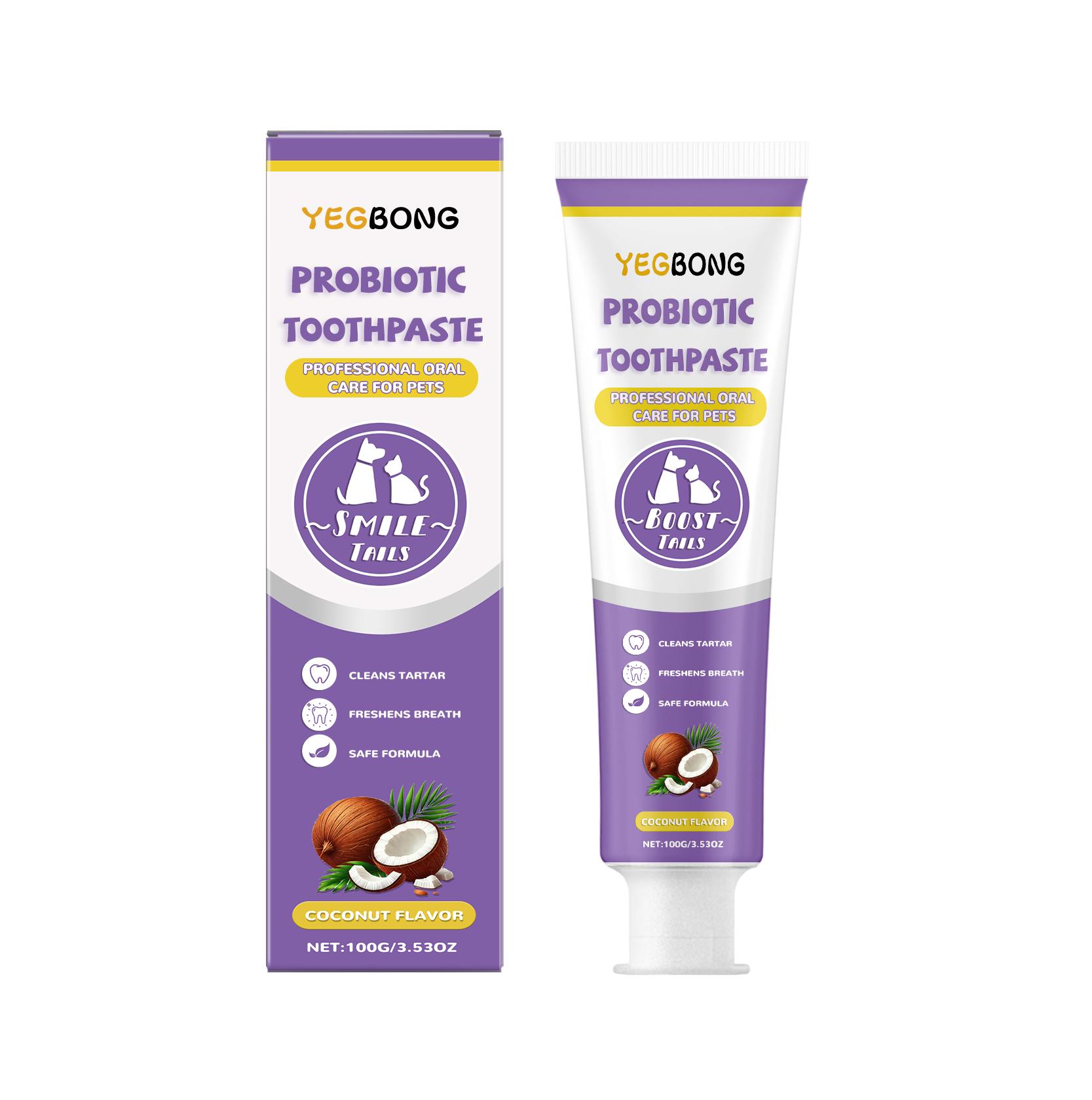

Yegbong Pet Probiotic Toothpaste: Clean pet teeth stains, yellow teeth, bad breath, and fresh oral odor