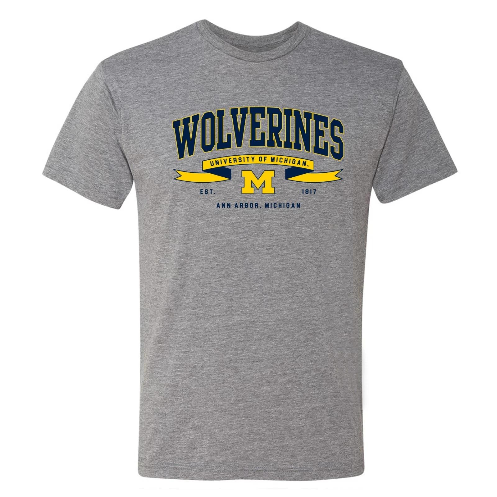 Michigan Ribbon Flight NLA Triblend T-Shirt - Premium Heather S