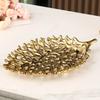 Perforowana Ceramiczna Taca na Owoce Złota Taca z Liśćmi Pojemnik do Przechowywania na Biurko Taca Liściasta Tacka do Przechowywania Akcesoria do Dekoracji Domu