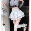 Women's High Waist A Line Skirt Shorts Tiered Ruffle Layered Mini Skirt Pants