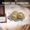2.4 in Decorative Orbs Glass Balls Set of 6,Mosaic Sphere Globe for Whole Housewares,Wedding/Birthday,Bowls,Vases Dining Table Centerpieces (Gold)