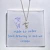 Custom Logo Picture Pendant Necklace For Women Girl Stainless Steel Birthday Gift Children's Drawing Photo Personalized Jewelry