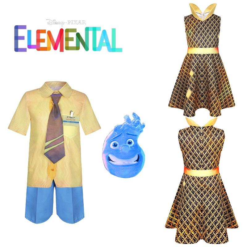 Party Dress For Halloween Cosplay Crazy Elemental City Cosplay Ember Fire And Wade Water Gown