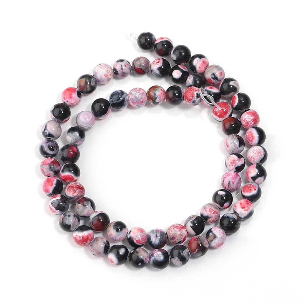 6 8 10mm Natural Red Fire Agate Stone Beads Round Loose Gemstone Beads For Jewelry Making DIY Bracelets Necklace Accessories