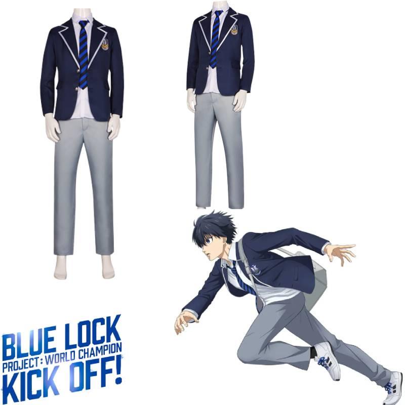 Blue Lock Cosplay Suit Isagi Yoichi School Uniforms Coat Tie Shirt Pants Costume