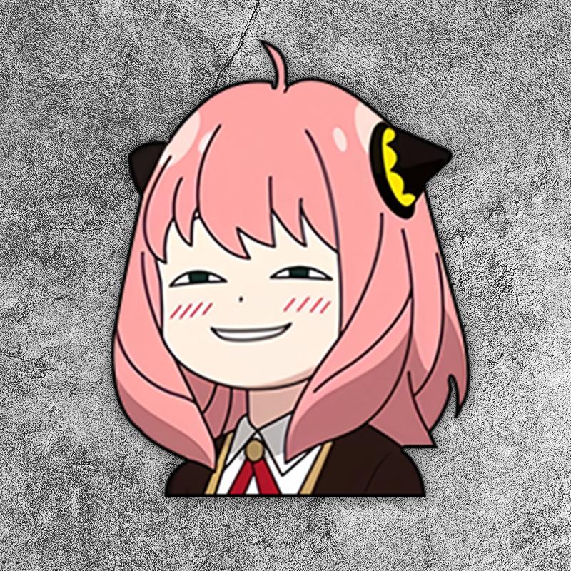 1PC Peeking Anya JDM Anime Car Stickers Waterproof Funny Auto Window Rear windshield Trunk Bumper Sunscreen Vinyl Decals