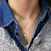 Colier cu Cruce de Zirconiu Trendy pentru Femei Japoneze Hip-Hop Stil Kusa Lanț Casual pentru Pulover Lanț pentru Pulover Lanț pentru Claviculă cu Diamante