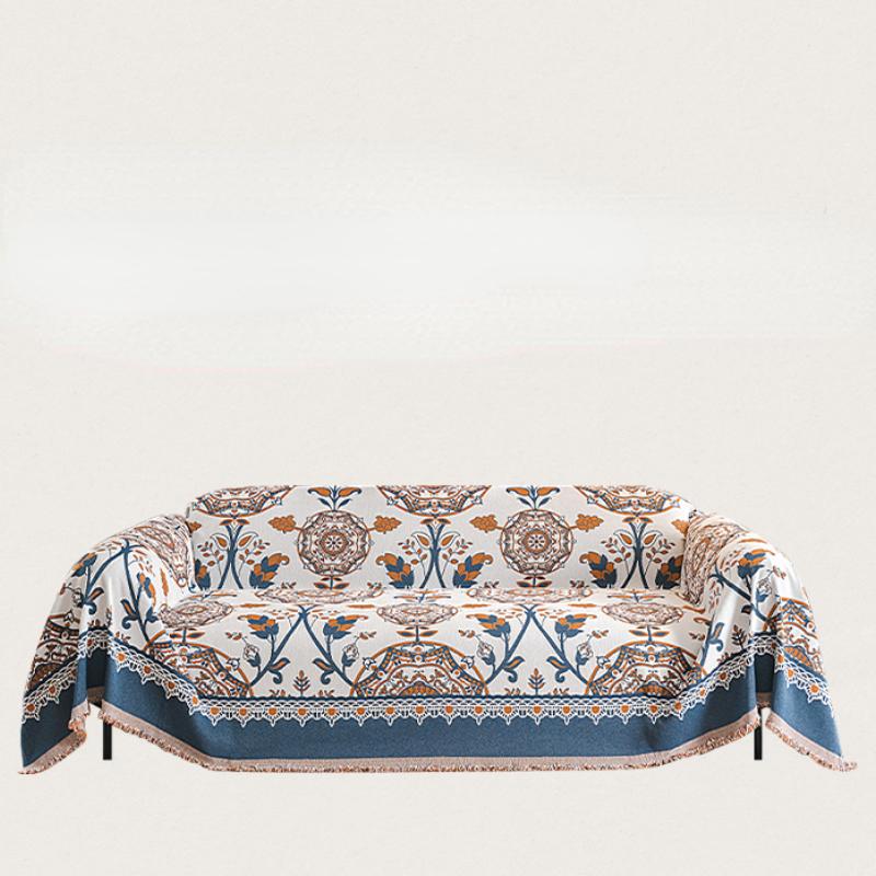 Toalha de sofá de tecido chenille vintage exótico estilo americano capas de sofá laváveis à máquina capa à prova de poeira para decoração de sala de estar
